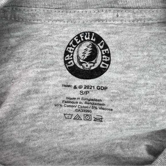 Grateful Dead shirt tee skulls floral flowers T-Shirt with Skeleton Graphic - Picture 8 of 9